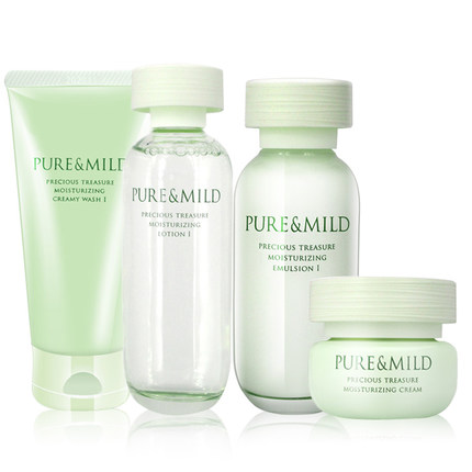 泊美鲜纯珍萃护肤品套装女洗面奶保湿水乳补水植物倍水润系列正品